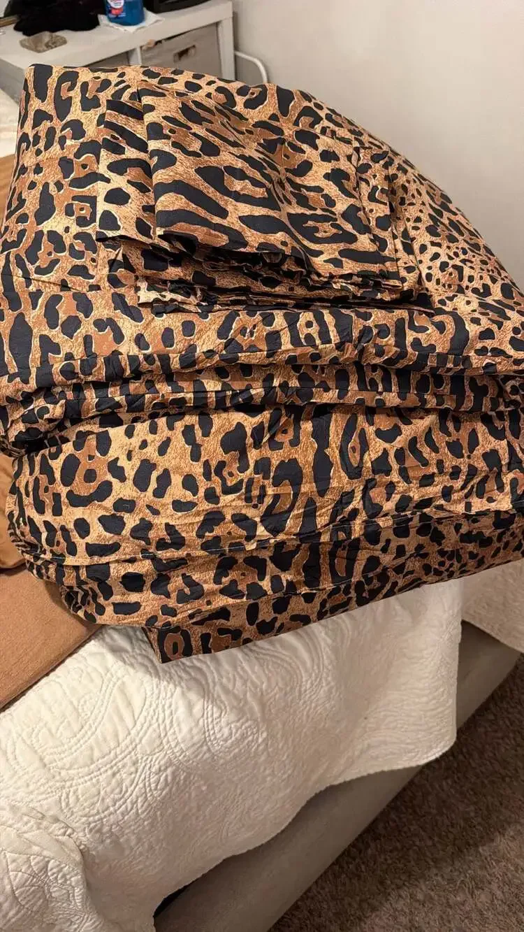 Leopard Print 3-Piece Comforter Set, Brown and Black Animal Print Bedding